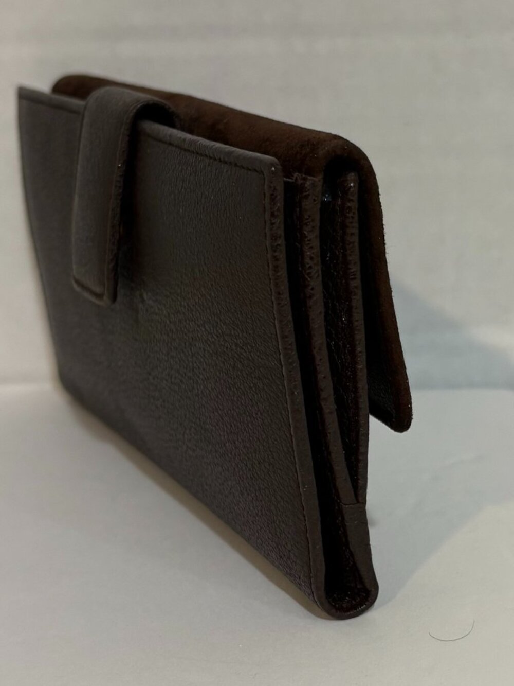GUCCI Vintage Bamboo with Hook Long Leather & Suede Wallet PRISTINE CONDITION - Picture 4 of 8